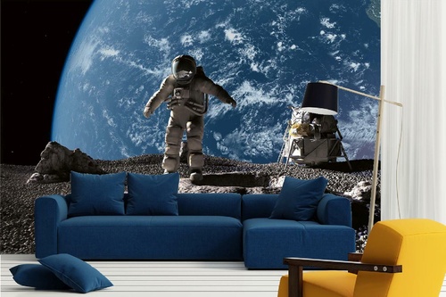 Vlies Fototapete - Gehender Astronaut 375 x 250 cm